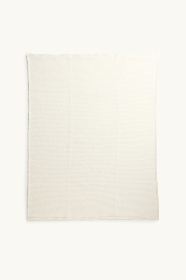 Baby: meisjes - Babydeken - met structuur - 100 x 85 cm - crèmekleurig