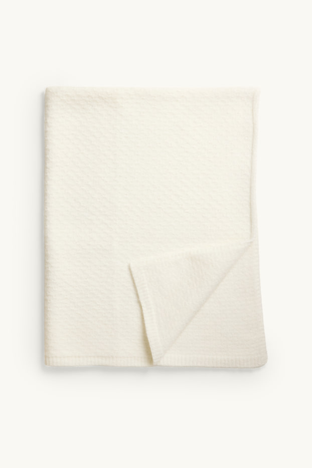 Baby: meisjes - Babydeken - met structuur - 100 x 85 cm - crèmekleurig