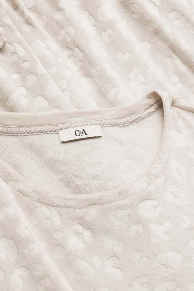 Dona - Pijama de teixit polar - estampat de lleopard - beix