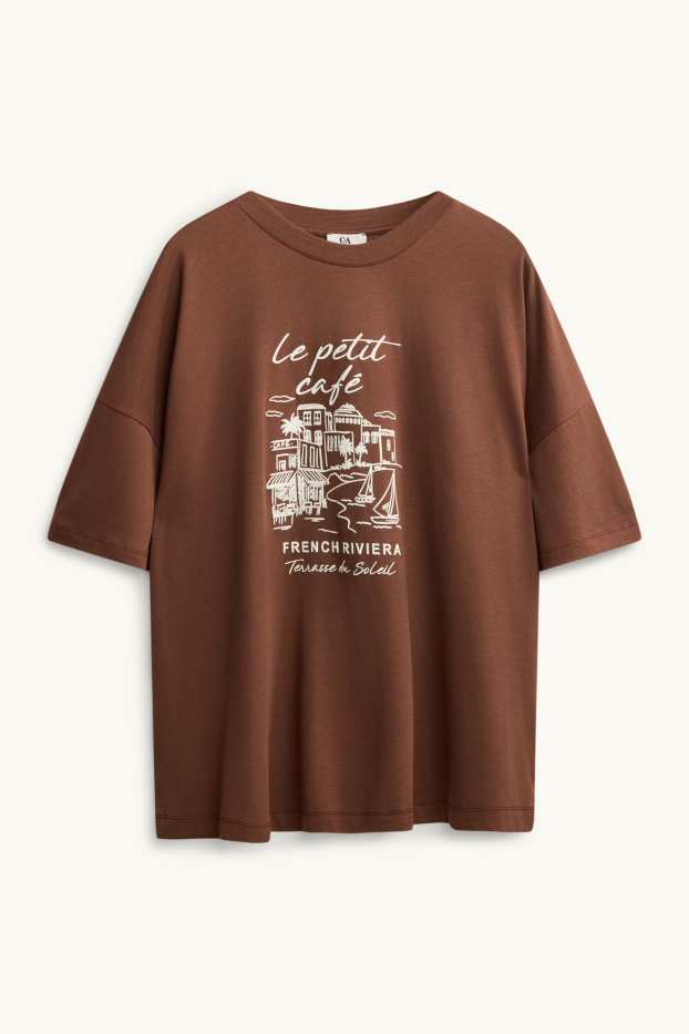 Damen - T-Shirt - Regular Fit - braun