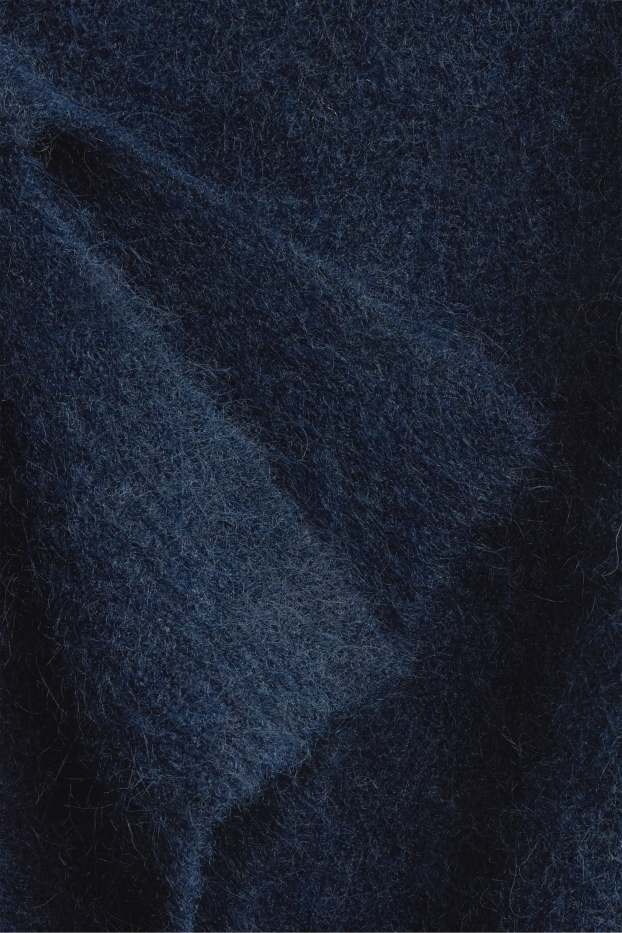 Damen - Rollkragenpullover - gerippt - dunkelblau