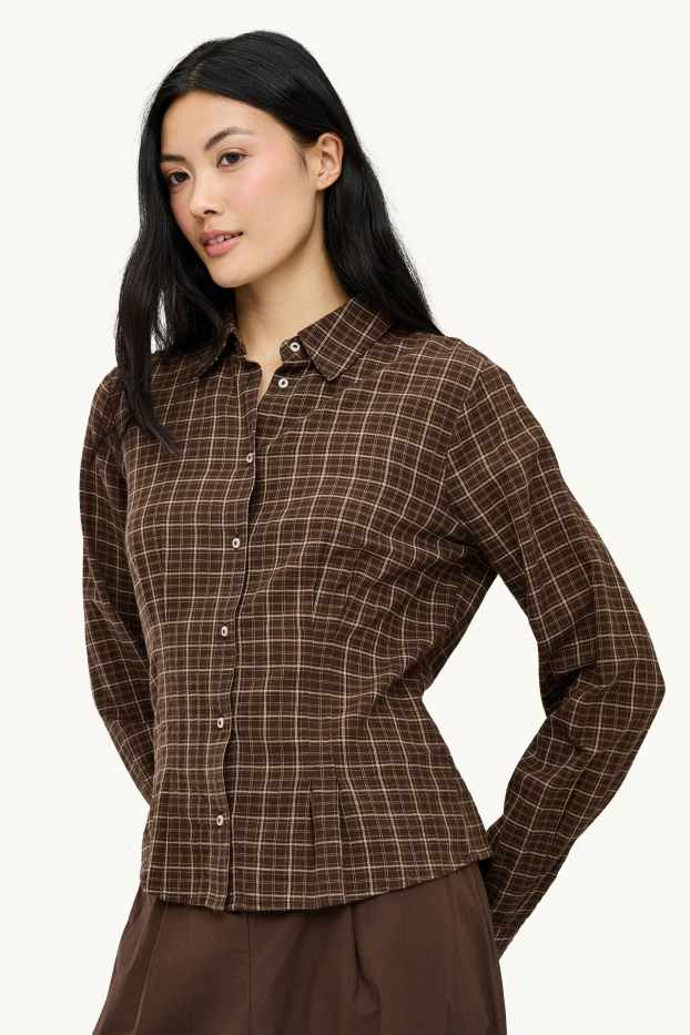 Donna - Camicetta - a quadretti - jeans blu