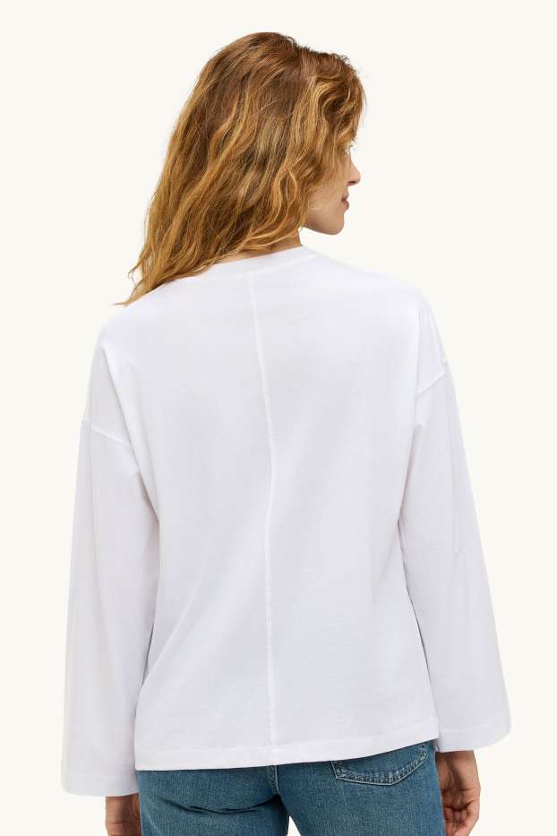 Dames - Longsleeve - relaxed fit - wit