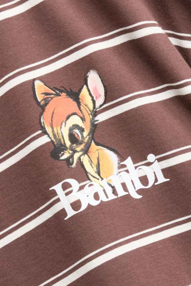 Damen - T-Shirt - Oversized - gestreift - Bambi - braun