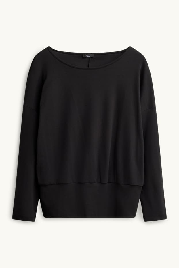 Donna - Maglia a maniche lunghe - slim fit - nero