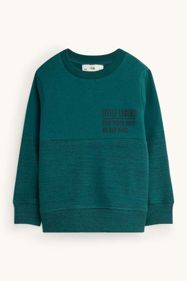 Kinderen: jongens - Sweatshirt - geribd - petrol