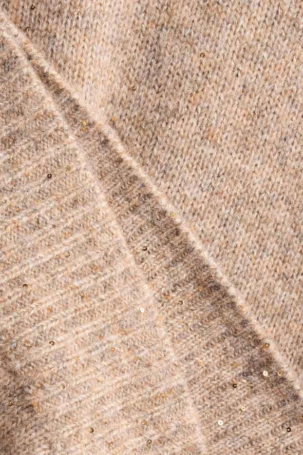 Donna - Vestito in maglia - effetto brillante - marrone chiaro