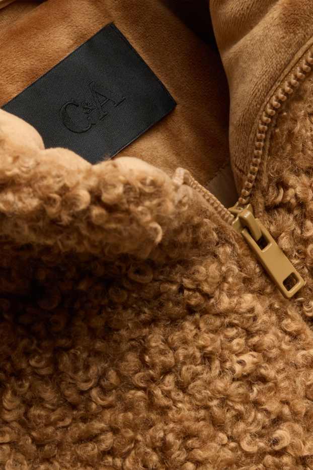 Femmes - Veste en peluche - marron clair