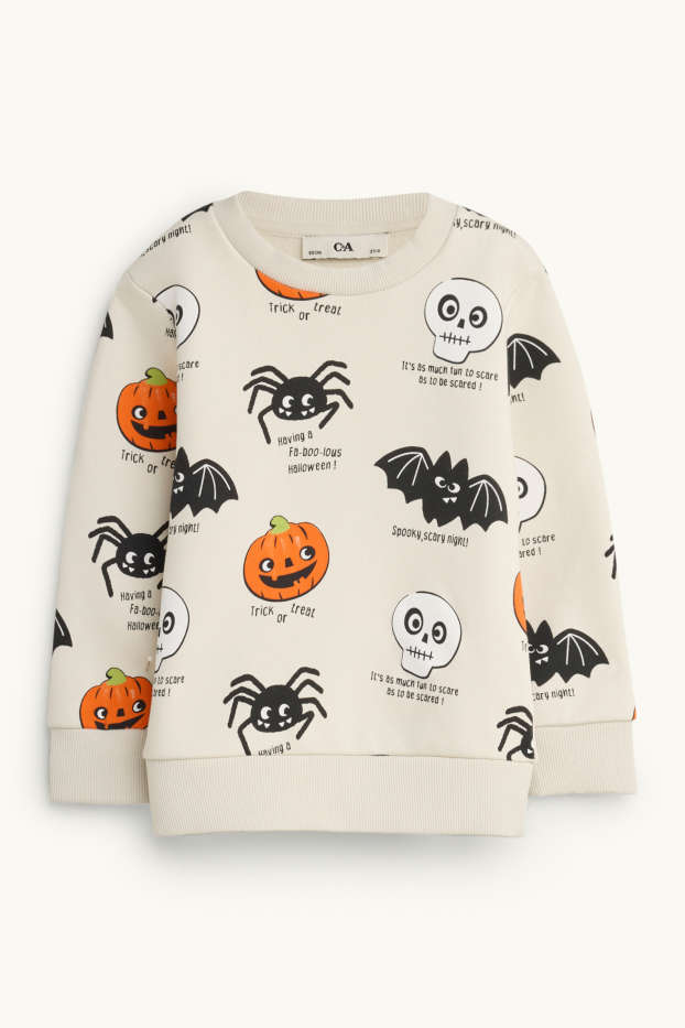 Nen - Halloween - aranya, carabassa i ratpenat - dessuadora - blanc trencat