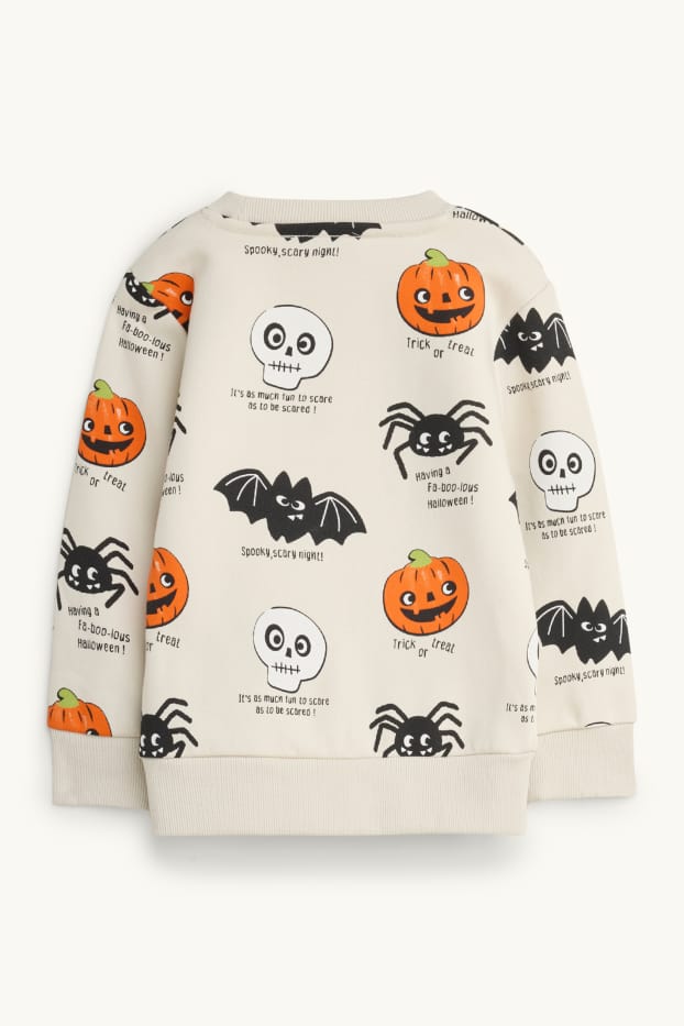 Nen - Halloween - aranya, carabassa i ratpenat - dessuadora - blanc trencat