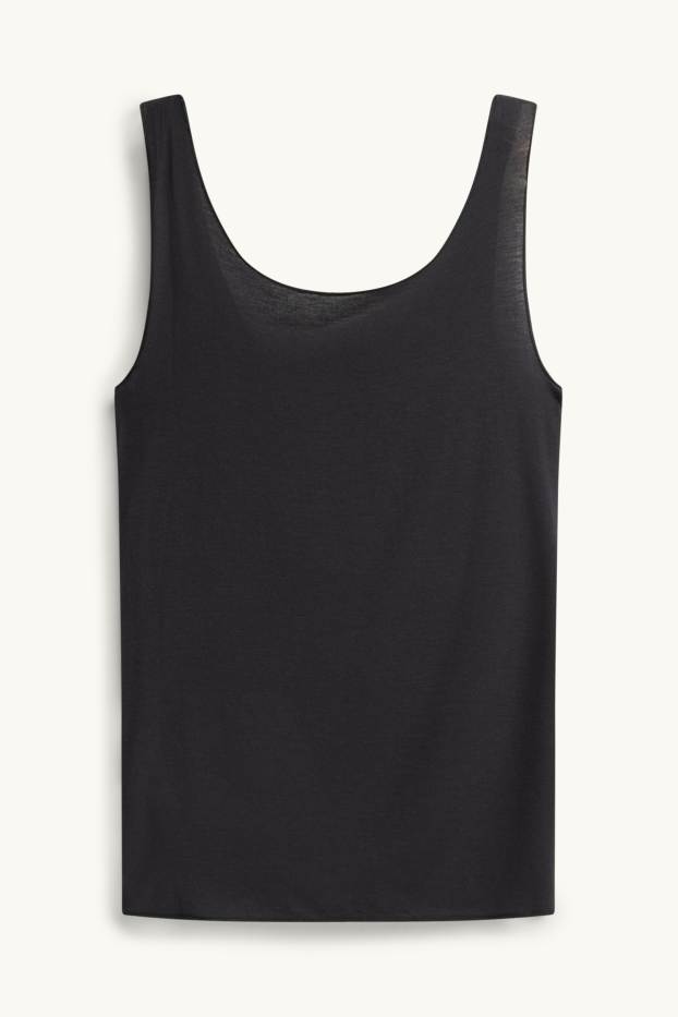 Women - Camisole with cashmere content - black