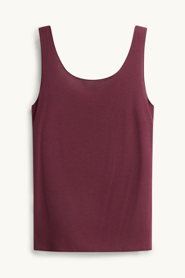 Women - Camisole with cashmere content - bordeaux
