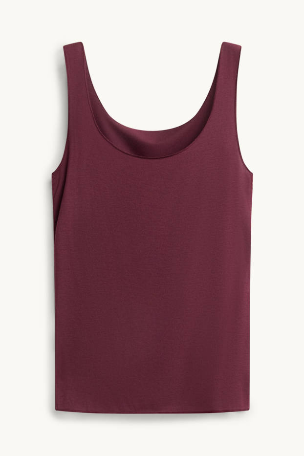 Women - Camisole with cashmere content - bordeaux