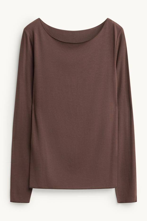 Donna - Maglia intima con componente di cashmere - marrone