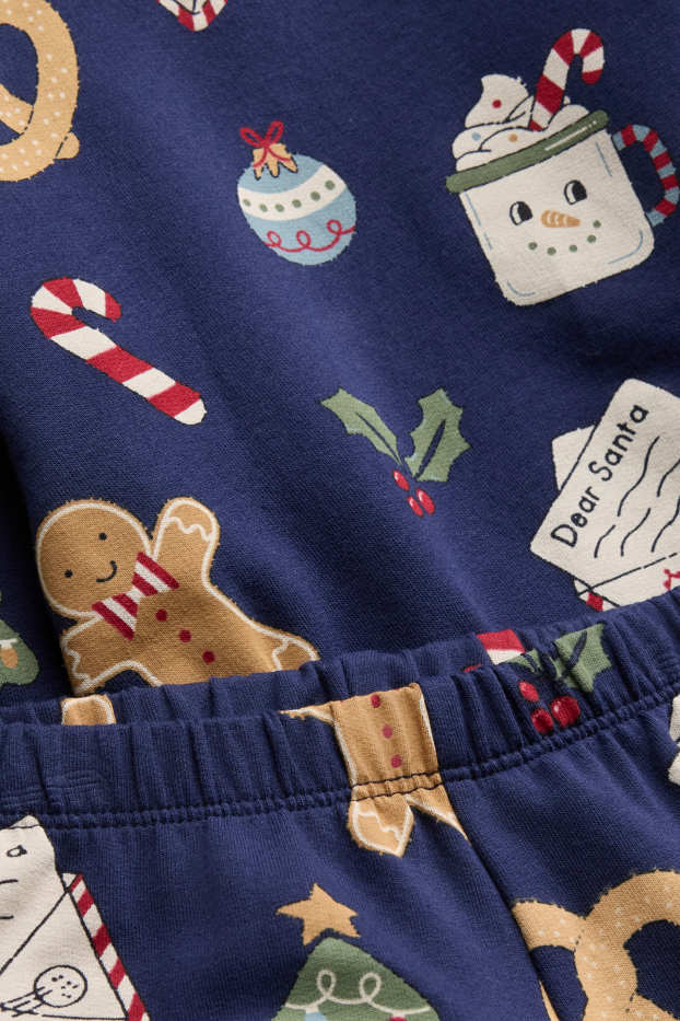 Copii - Fete - Mini Me - pijama pentru copii, cu motive de Crăciun - 2 piese - albastru închis