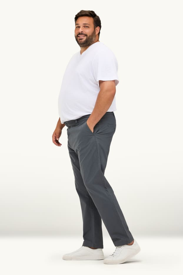 Hommes - Chino - regular fit - gris foncé