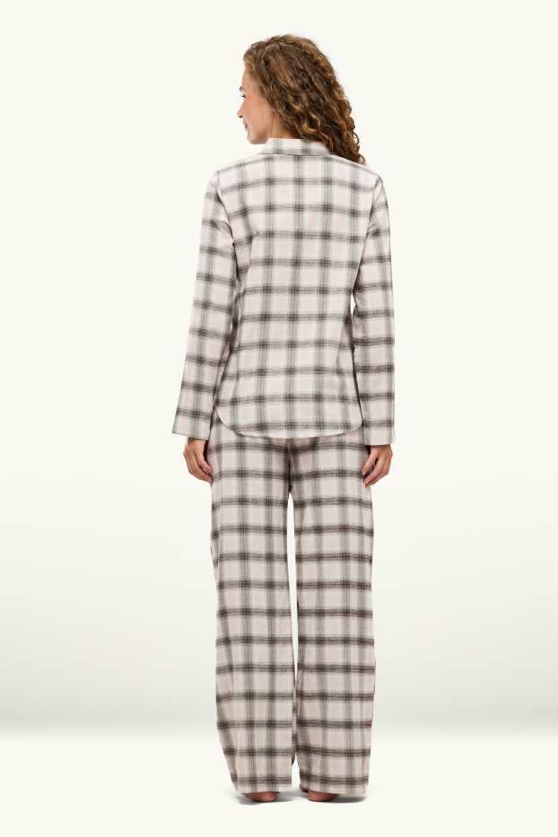 Dona - Pijama - de quadres - beix