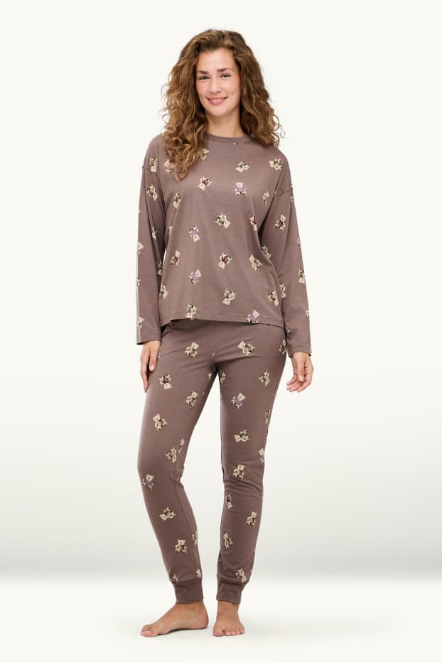 Dames - Pyjama - met patroon - bruin