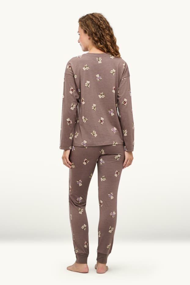 Dames - Pyjama - met patroon - bruin