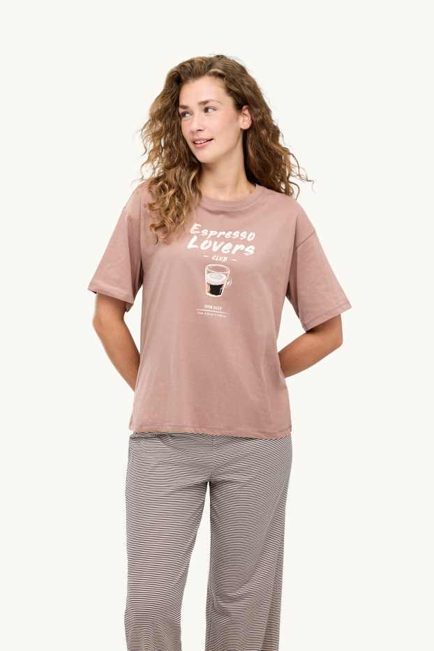Femei - Pijama - maro deschis