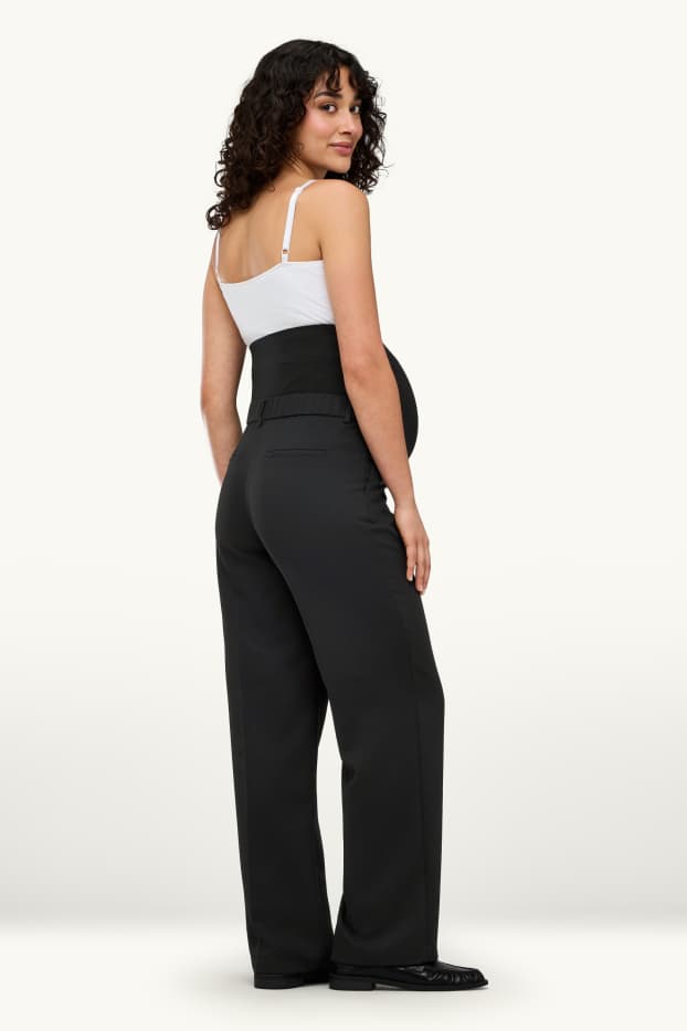 Femmes - Pantalon de grossesse - jambes larges - noir