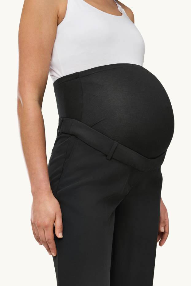Femmes - Pantalon de grossesse - jambes larges - noir