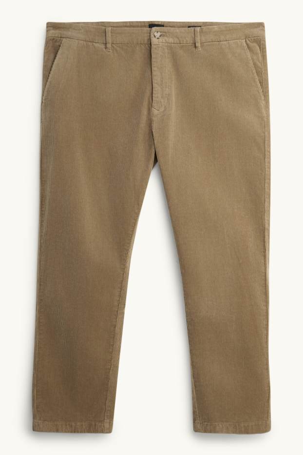 Hommes - Chino en velours côtelé - regular fit - marron clair