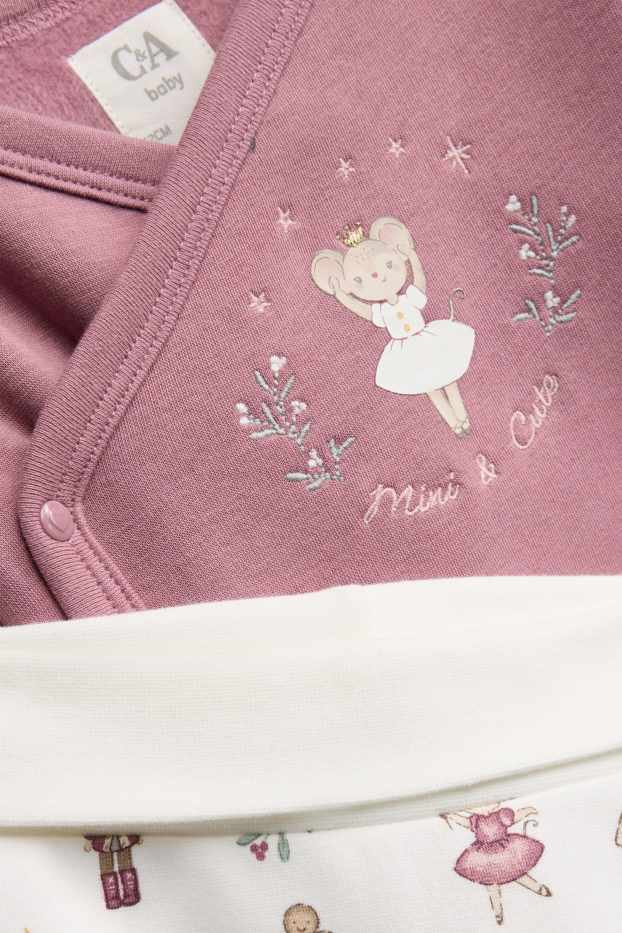 Bébés filles - Ballerine - tenue de Noël nouveau-né - doublée de peluche - blanc / rose