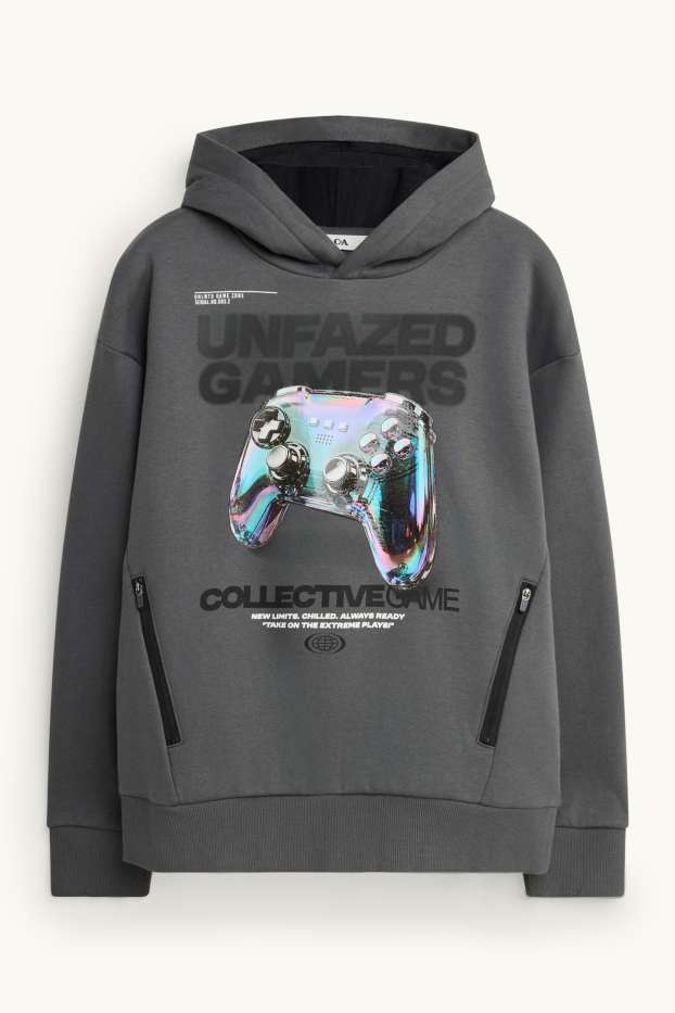 Children Boys - Gamer - hoodie - dark gray