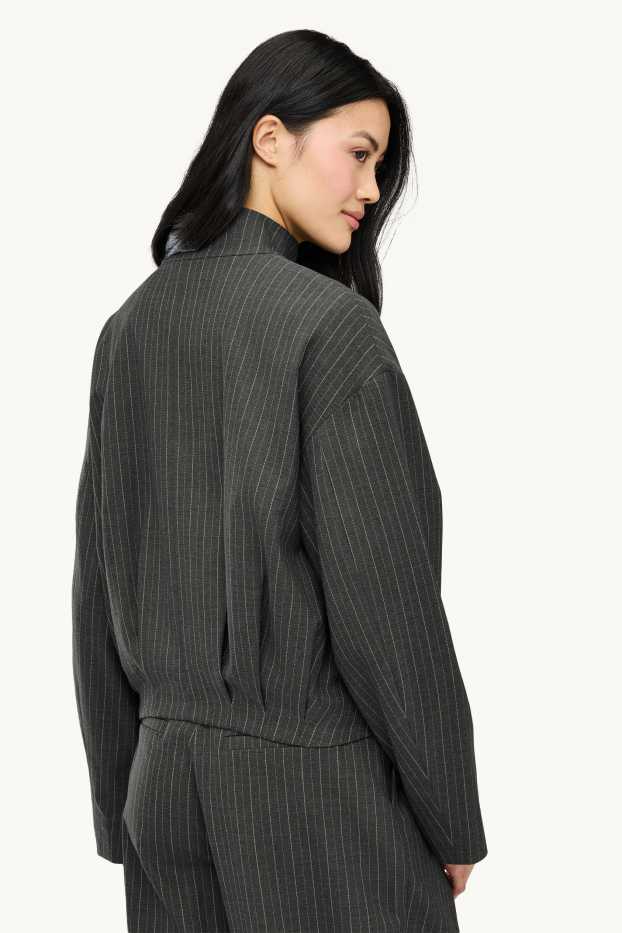 Damen - Oversized-Blazer - Nadelstreifen - dunkelgrau