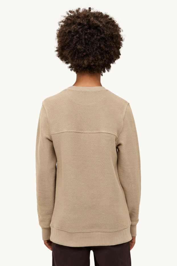 Kinder Jungen - Sweatshirt - gerippt - hellbraun