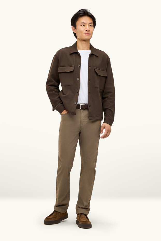 Hommes - Pantalon - straight fit - kaki
