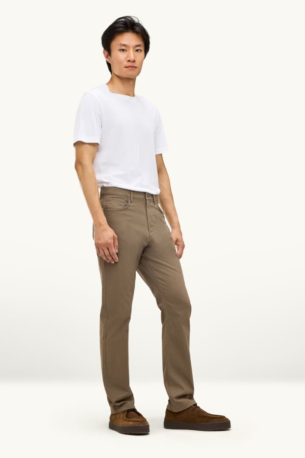 Hommes - Pantalon - straight fit - kaki