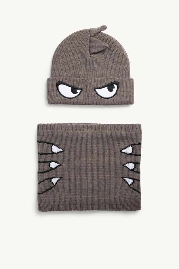 Nen - Conjunt - gorra i bufanda tubular - 2 peces - gris