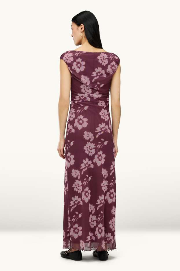 Dona - Vestit bodycon - malla - de flors - lila