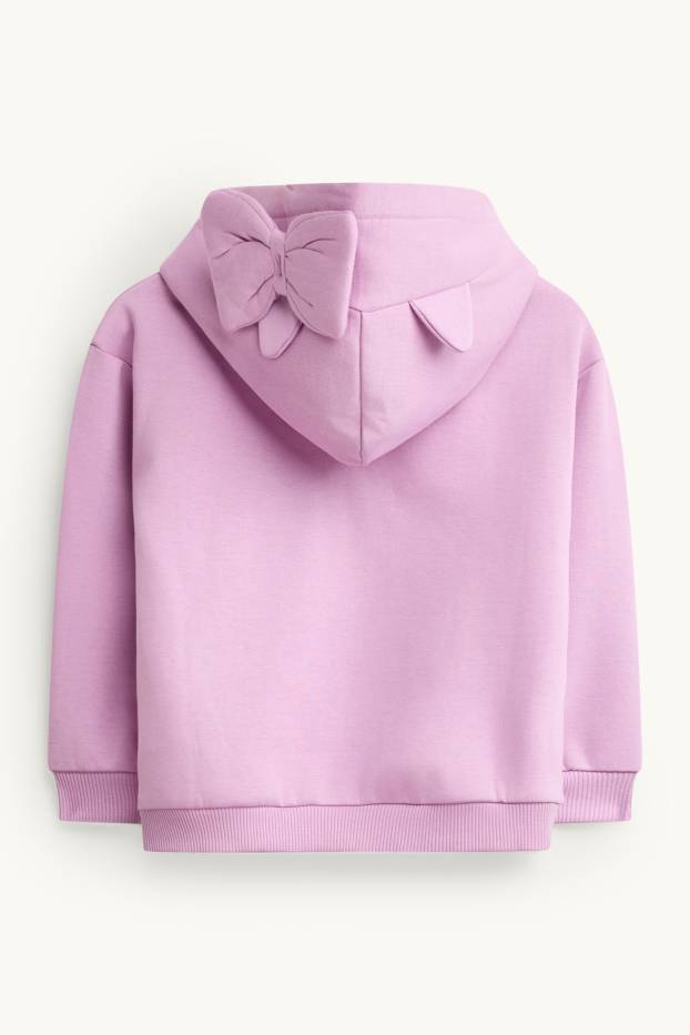 Děti - dívky - Hello Kitty - mikina s kapucí - s lesklou aplikací - fialová