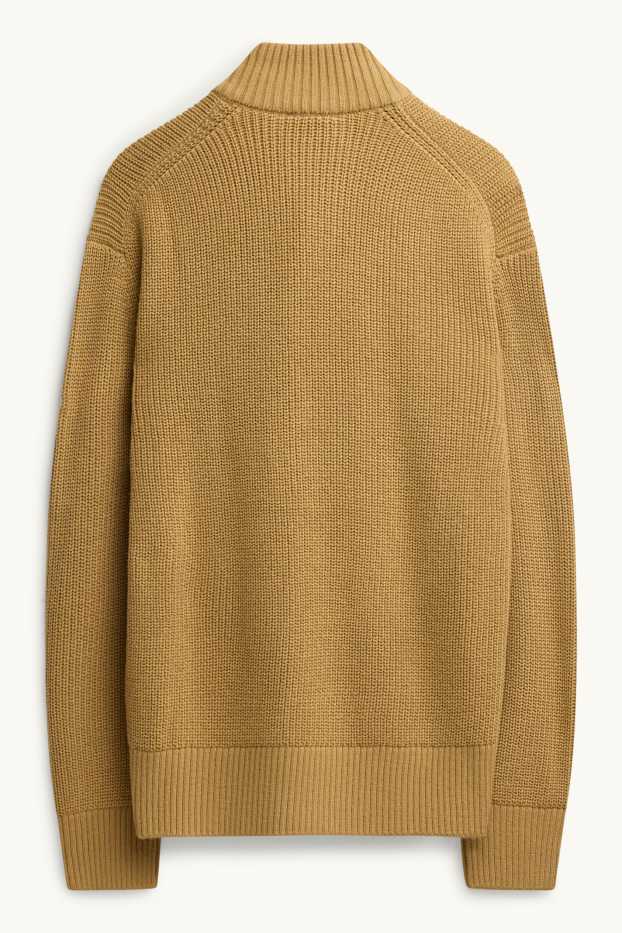 Men - Cardigan - mustard yellow