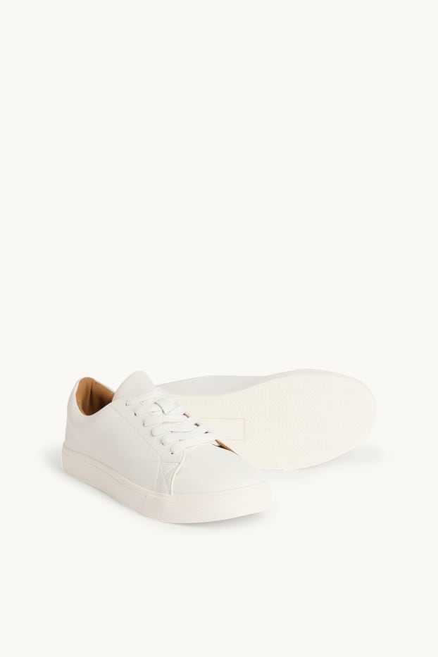 Herren - Sneaker - Lederimitat - cremeweiss