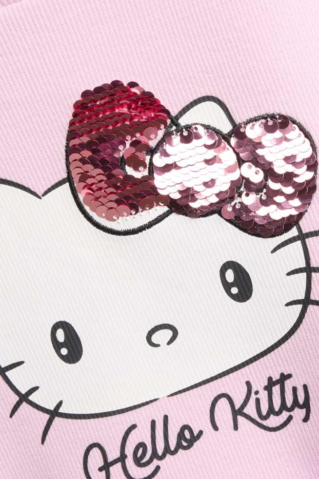 Children Girls - Hello Kitty and heart - dress - shiny - purple