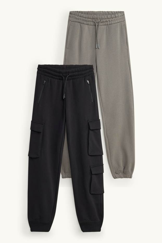 Children Boys - Multipack of 2 - joggers - black / gray