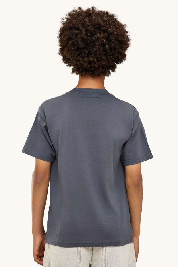 Kinder Jungen - Minecraft - Kurzarmshirt - Glanz-Effekt - dunkelgrau