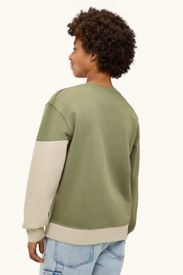 Kinder Jungen - Sweatshirt - grün / beige