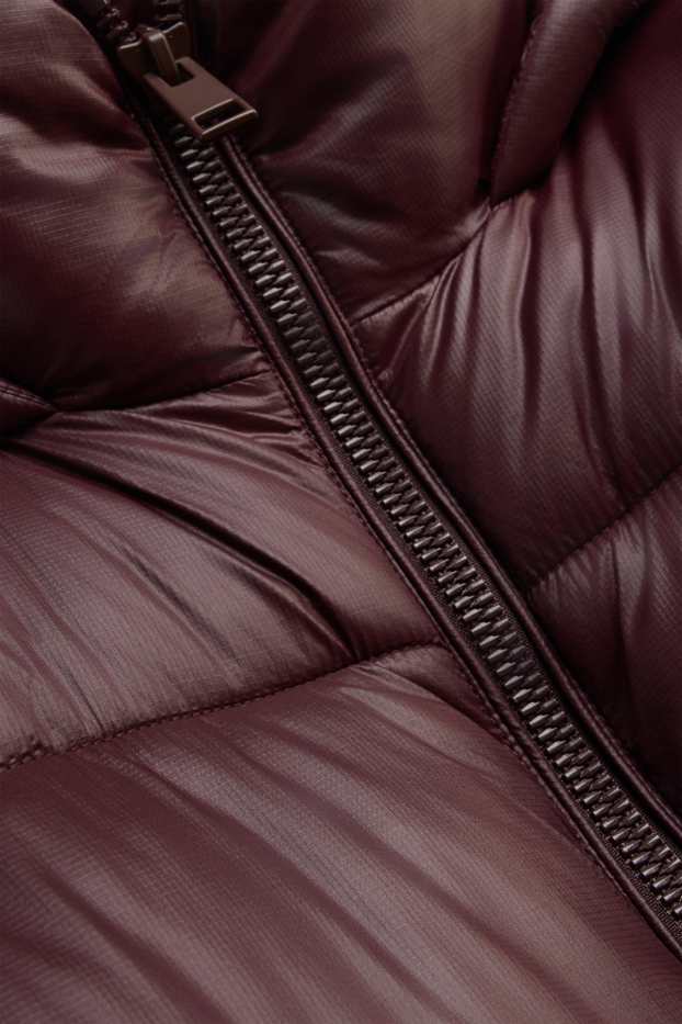 Men - Quilted jacket with hood - lined - water-repellent - dark brown