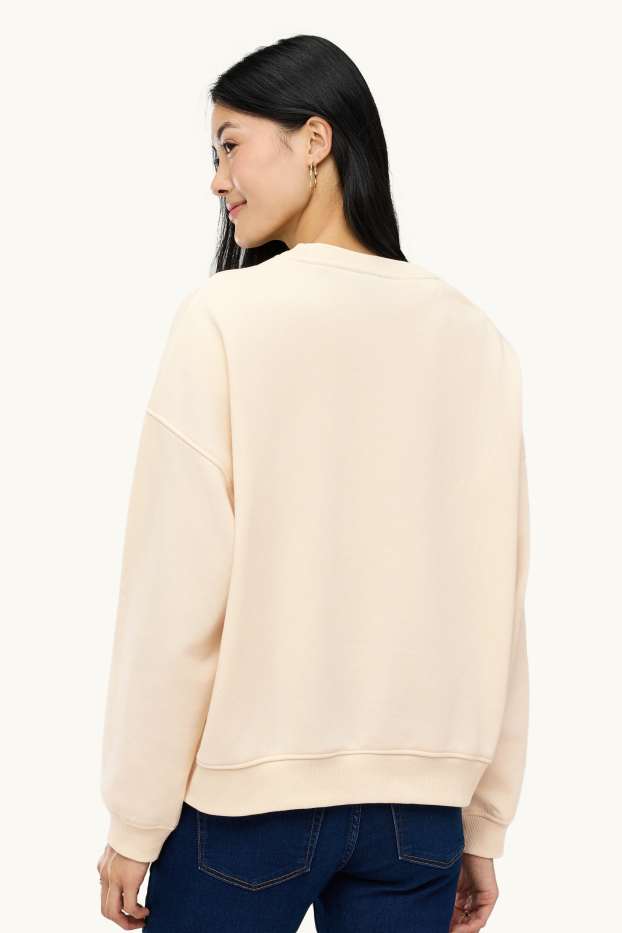 Dámské - Mikina - oversized - Peanuts - béžová/bordeaux