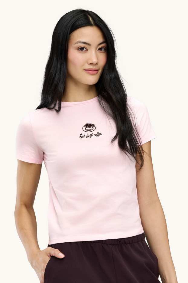 Femei - Tricou - slim fit - roz deschis