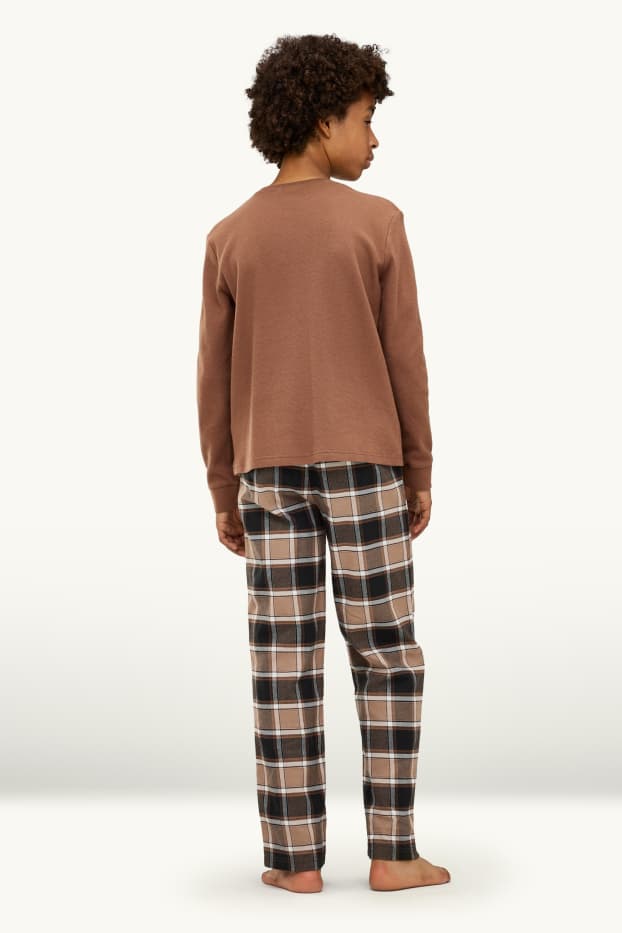 Kinder Jungen - Pyjama - 2 teilig - hellbraun