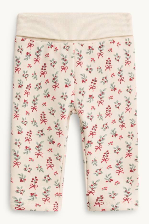 Baby Mädchen - Rentier - Baby-Weihnachts-Outfit - plüschgefüttert - 3 teilig - cremeweiss