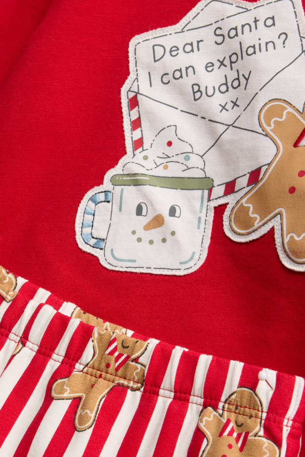 Copii - Fete - Mini Me - omuleț de turtă dulce - pijama pentru copii, cu motive de Crăciun - 2 piese - roșu