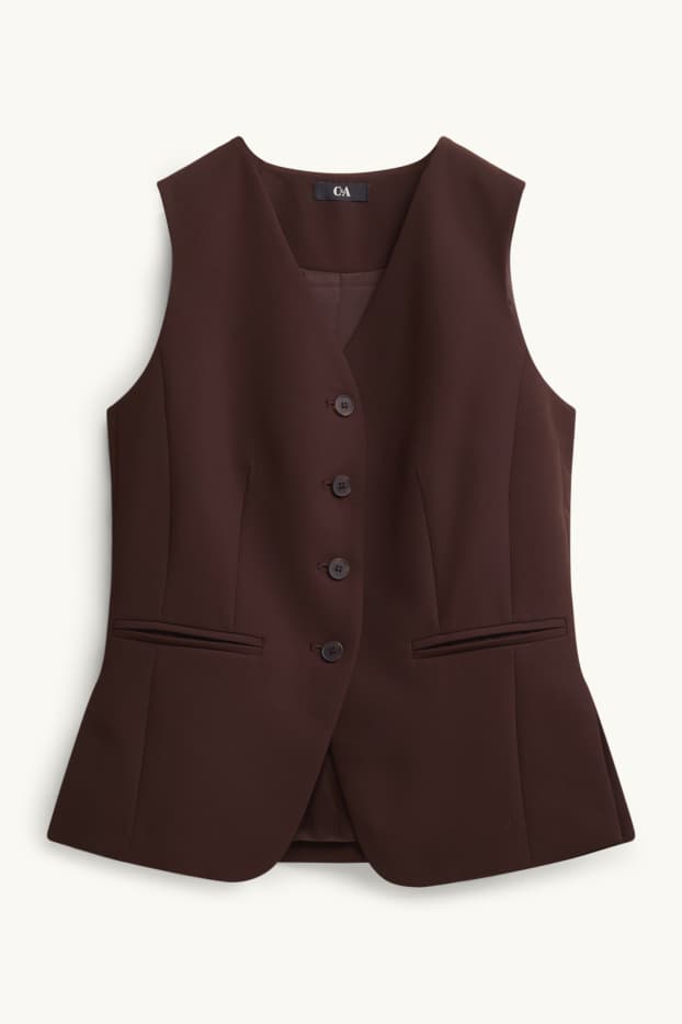 Donna - Gilet business - regular fit - marrone scuro
