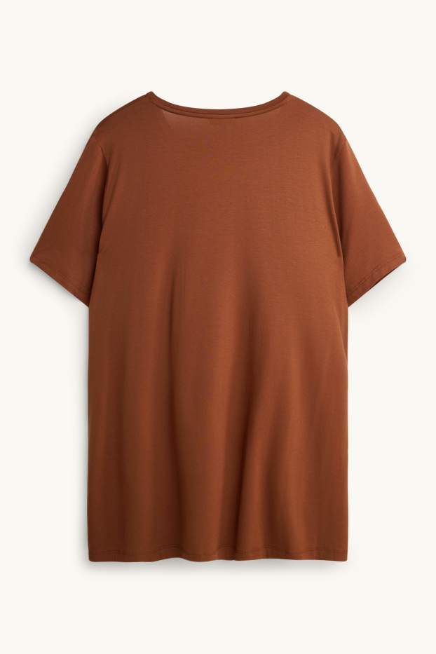 Dámské - Tričko - relaxed fit - hnědá